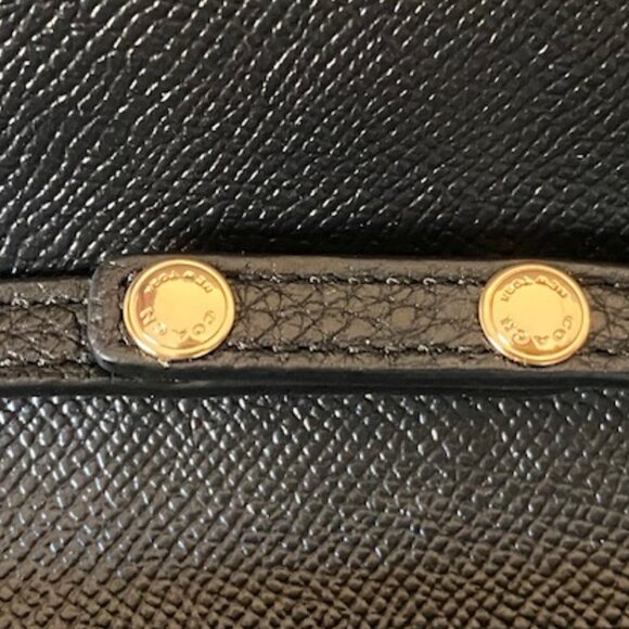 Coach F30256 Pebbled Leather Foldover Crossbody/Clutch Black - Picture 12 of 15